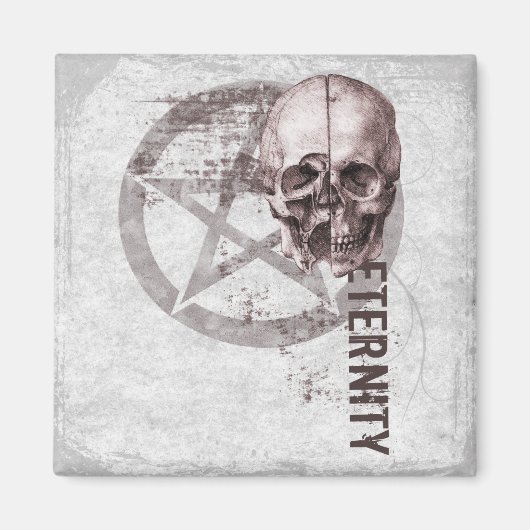 星形五角形スカル マグネット (正面)