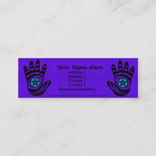 星形五角形ハンド2プロファイルカード スキニー名刺 (正面)