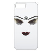 星形五角形美しい顔ラッシュ&ダークリップメイクアップ Case-Mate iPhoneケース (裏面)