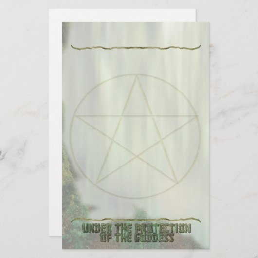 星形五角形、女神の保護下 便箋 (正面/裏面)