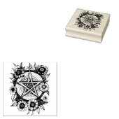 星形五角形《植物》百日草花アートフラワー異教の ラバースタンプ (押印)
