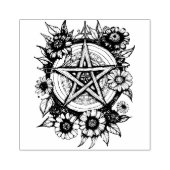 星形五角形《植物》百日草花アートフラワー異教の ラバースタンプ (インプリント)