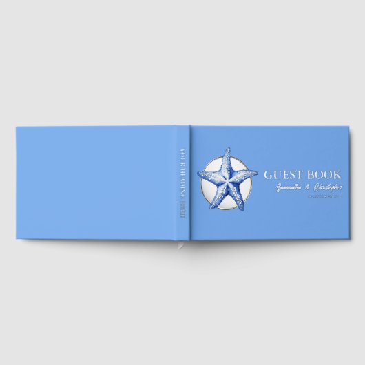 星形実在ホイルビーチ海結婚岸イベント ゲストブック (全面)