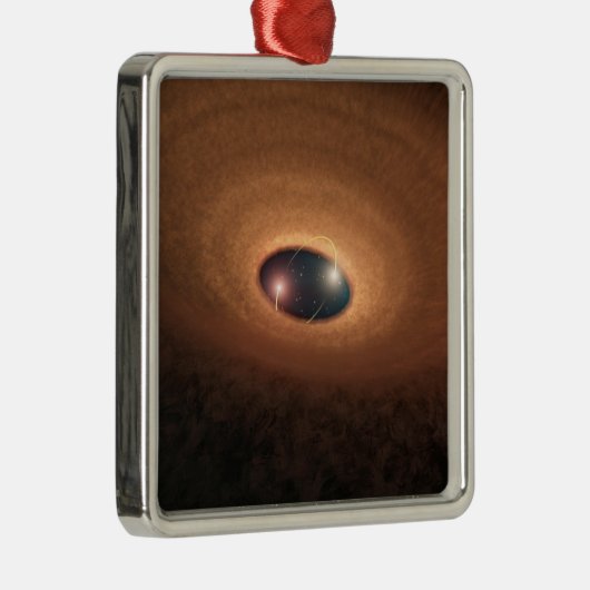 星形成から残ったほこりっぽい材料の円盤 メタルオーナメント (右)