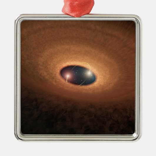 星形成から残ったほこりっぽい材料の円盤 メタルオーナメント (正面)
