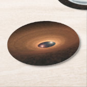 星形成から残ったほこりっぽい材料の円盤 ラウンドペーパーコースター (アングル)