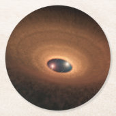 星形成から残ったほこりっぽい材料の円盤 ラウンドペーパーコースター (正面)