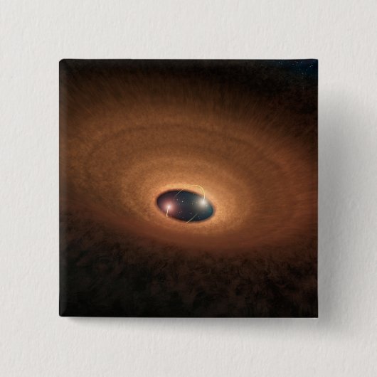 星形成から残ったほこりっぽい材料の円盤 缶バッジ (正面)