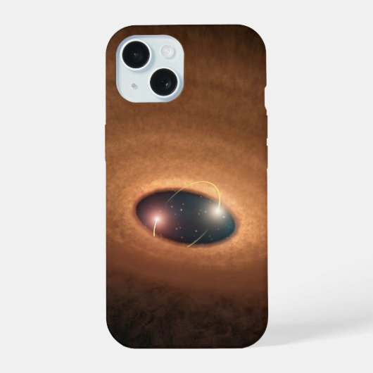 星形成時の残骸物質の円盤 iPhone 15ケース (裏面)