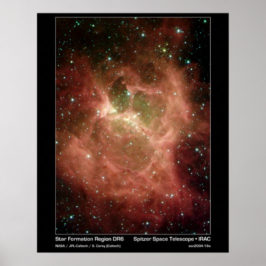 星形成領域DRS – スピッツァー望遠鏡 ポスター (正面)
