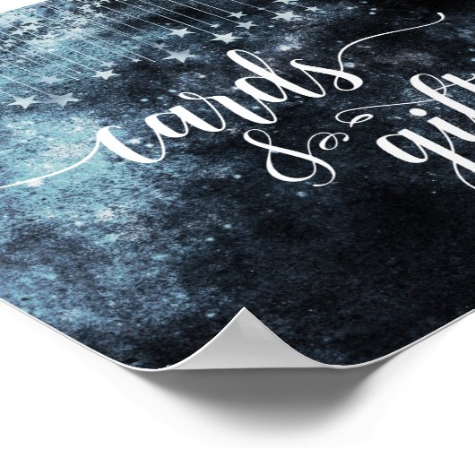 星打ち水彩夜のウェディングカード&ギフト ポスター (角)