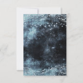 星打ち水色銀河系結婚の返信RSVP 出欠カード (裏面)