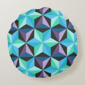 星抽象芸術幾何学的パッチワーク ラウンドクッション (裏面)