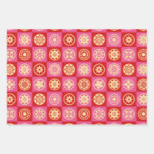 星日本のと花のパターン ラッピングペーパーシート (正面)