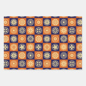 星日本のと花のパターン ラッピングペーパーシート (正面2)