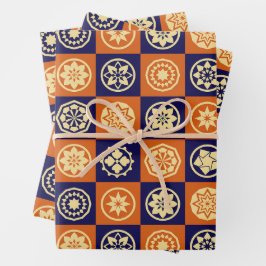 星日本のと花のパターン ラッピングペーパーシート