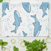 星明かりのジンベイザメ(ライト) キッチンタオル (折り畳み)