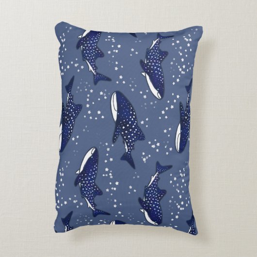 星明かりのジンベイザメ(暗い) アクセントクッション (裏面(縦))