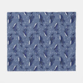 星明かりのジンベイザメ(暗い) フリースブランケット (正面(横))