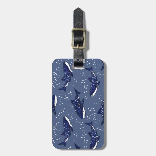 星明かりのジンベイザメ(暗い) ラゲッジタグ (正面縦)