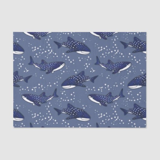星明かりのジンベイザメ(暗い) 薄葉紙 (正面)