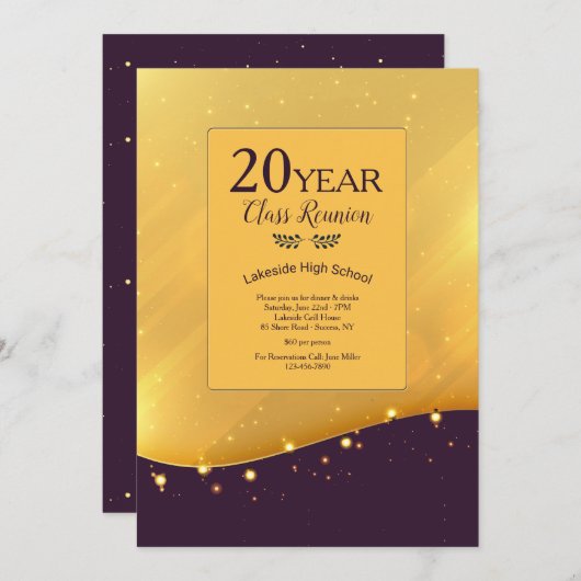 星明かりの同窓会の招待状 招待状 (正面/裏面)