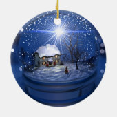 星明かりの地球のクリスマスのオーナメント セラミックオーナメント (裏面)