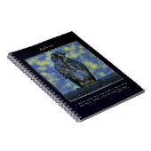 星明かりの夜の屋根のタカの鳥 ノートブック (右側)