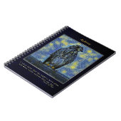 星明かりの夜の屋根のタカの鳥 ノートブック (左側)