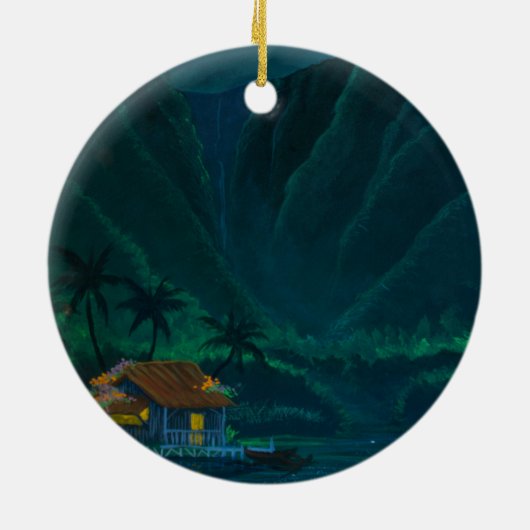 星明かりの夜のWainihaの谷の家 セラミックオーナメント (裏面)