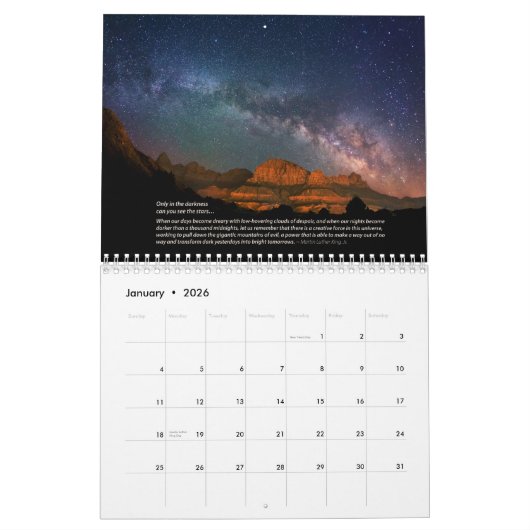 星明かりの夜はカレンダーを引用します カレンダー (1月 2026)