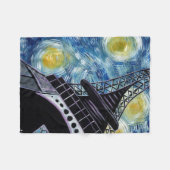 星明かりの夜パリ フリースブランケット (正面(横))