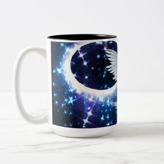 星明かりの夜ペガソスのファンタジーのマグ ツートーンマグカップ (左)