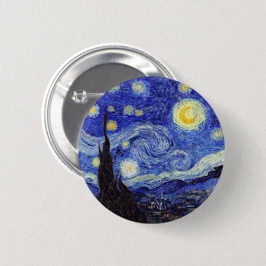 星明かりの夜刺激を受けたなゴッホのクラシックプロダクト 缶バッジ (正面&裏面)