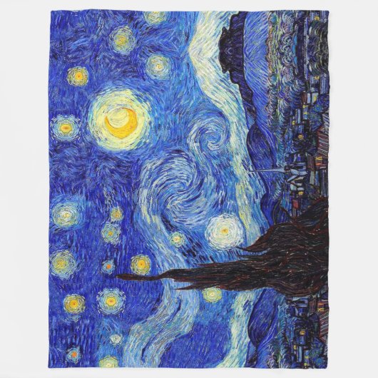 星明かりの夜刺激を受けたなゴッホのクラシック毛布 フリースブランケット (正面)