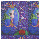 星明かりの夜歯の妖精のプリンセスの大きい目の人形 ファブリック (クローズアップ)