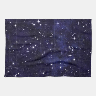 星明かりの夜空の格子 キッチンタオル