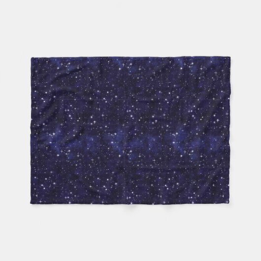 星明かりの夜空の格子 フリースブランケット (正面(横))