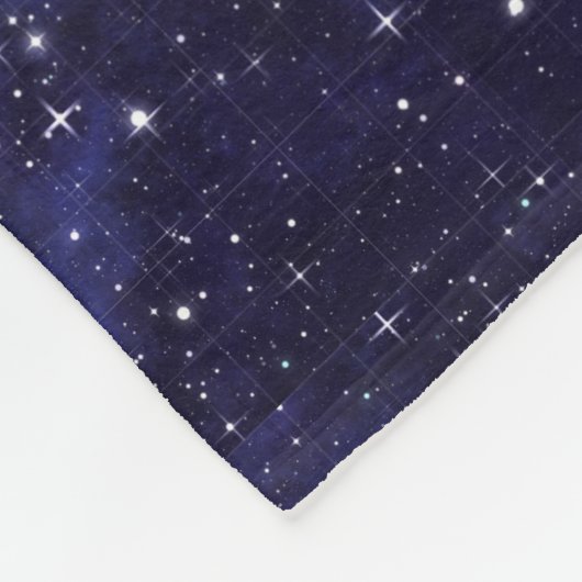 星明かりの夜空の格子 フリースブランケット (角)