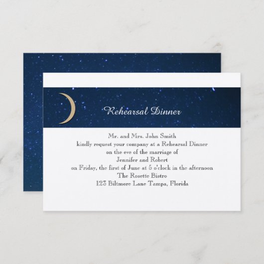 星明かりの夜結婚式のリハーサル 招待状 (正面/裏面)
