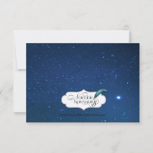 星明かりの夜結婚式のリハーサル 招待状 (裏面)