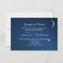 星明かりの夜結婚式の応答カード 出欠カード