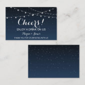 星明かりの夜結婚式の飲み物のチケット 名刺 (正面/裏面)