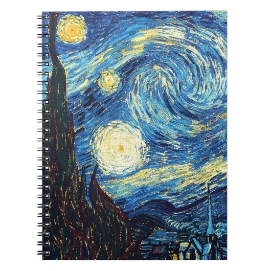 星明かりの夜芸術の螺線形ノート ノートブック (正面)