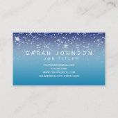 星明かりの夜青いグリッターのガーリーでシックなモダン 名刺 (裏面)