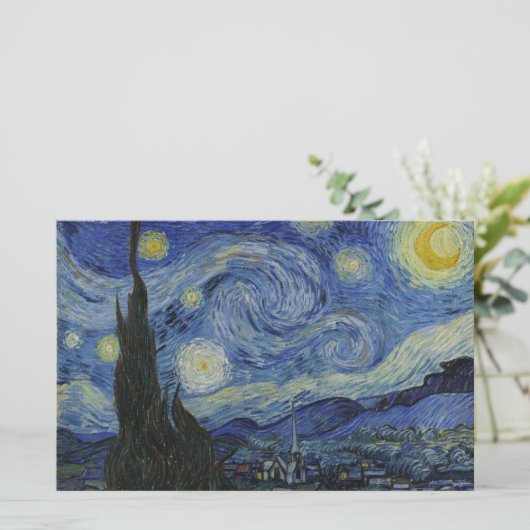 星明かりの夜1889年のフィンセント・ファン・ゴッホ 便箋 (スタンド正面)