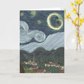 星明かりの夜 カード (黄色い花)