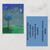星明かりの夜、抽象的な景色の木は月を主演します 名刺 (正面/裏面)