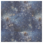 星明かりの宇宙の星座の生地 ファブリック (クローズアップ)