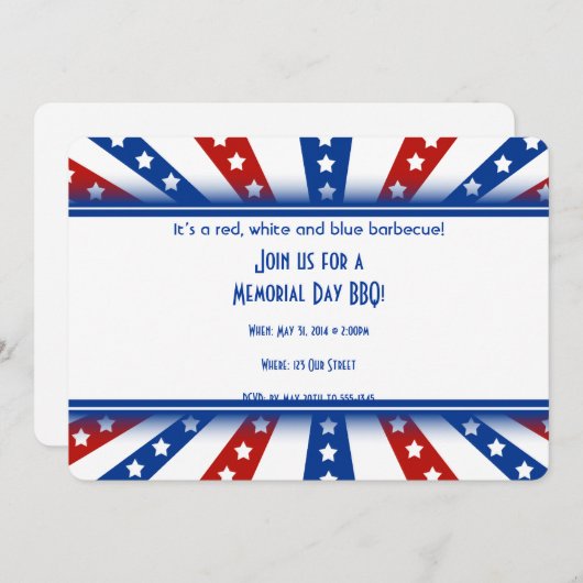 星明かりの旗の破烈のメモリアルデー 招待状 (正面/裏面)